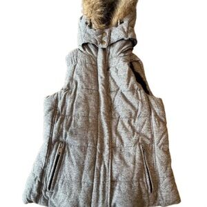 Banana Republic Charcoal Faux Fur Vest
